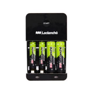CHARGEUR 4 PILES AAA ou AA + 2 AA NiMH 2100mhA + 2 AAA NiMH 900mhA LECLANCHE