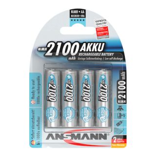 Piles rechargeables préchargées NiMH AA HR6 1.2V 2100mAh BL4 ANSMANN