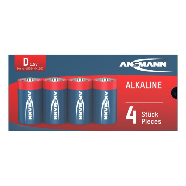 Piles LR20 D Alcalines 16000mAh BL4 ANSMANN