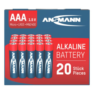 20 Piles LR03 Alcalines AAA 1.50V 1200mAh ANSMANN