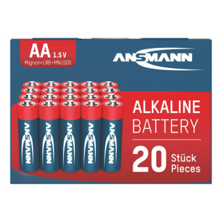 20 Piles LR6 Alcalines AA 1.5V 2700mAh ANSMANN