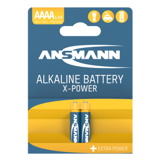 Piles LR61 Alcalines X-Power AAAA 500mAh BL2 ANSMANN