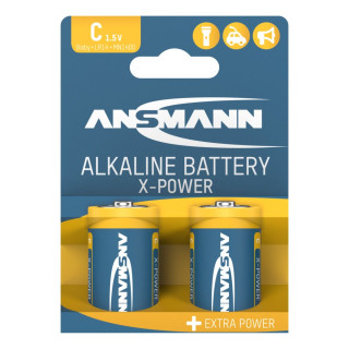 Piles R14 C Alcalines X-Power 7500mAh BL2 ANSMANN