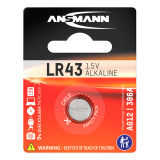 PILE LR43 ALCALINE AG12 1.5V 90mAh BL1 ANSMANN