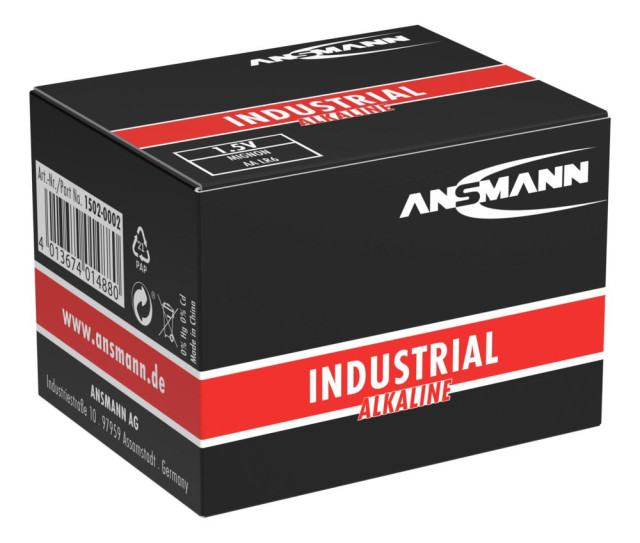 20 Piles Alcalines AA LR6 Industrielles 1.5V 2700mAh Ansmann