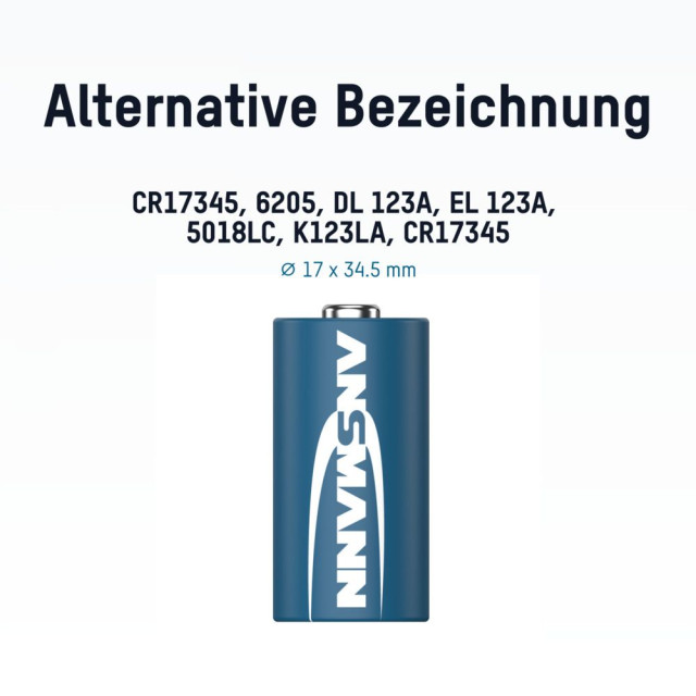 Pile CR123A Photo Lithium 3V 1500mAh Ansmann