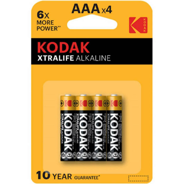 4 Piles AAA LR03 Alcalines Xtralife 1.50V KODAK