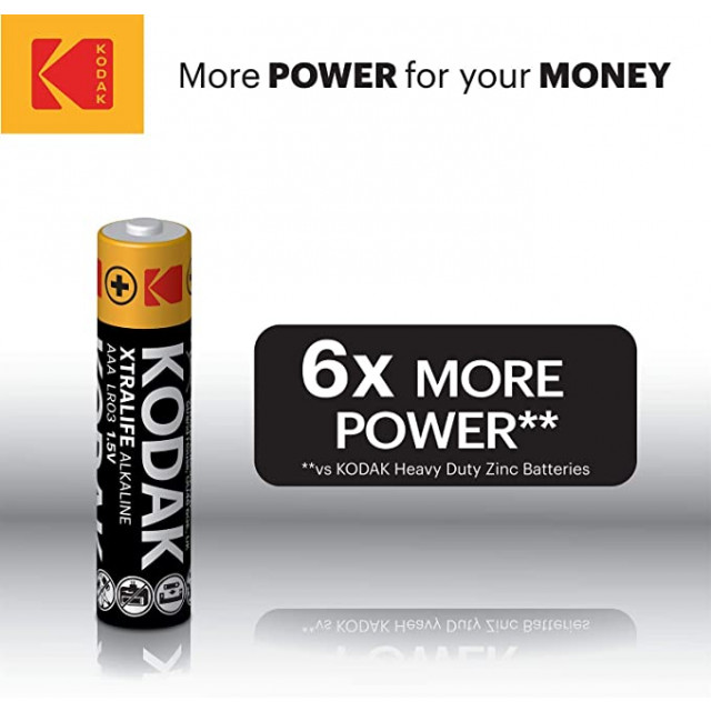 4 Piles AAA LR03 Alcalines Xtralife 1.50V KODAK