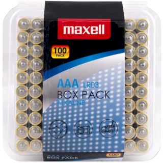 100 Piles AAA LR03 Alcalines Box Pack 1.5V Maxell
