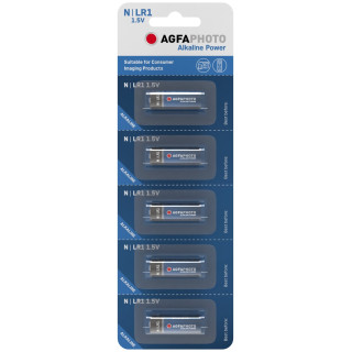 5 Piles N LR1 Alcaline Power 1.5V 900mAh Agfa