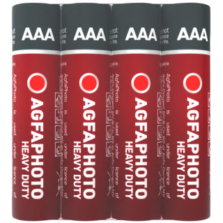 4 Piles Salines AAA LR03 Heavy Duty Shrink 1.5V 160mAh Agfa
