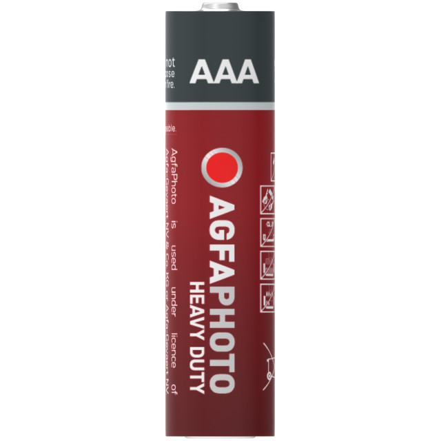 4 Piles Salines AAA LR03 Heavy Duty Shrink 1.5V 160mAh Agfa