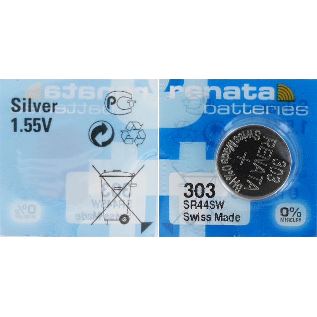 PILE SR1154SW SR44 OXYDE ARGENT 303 1.55V 175mAh RENATA