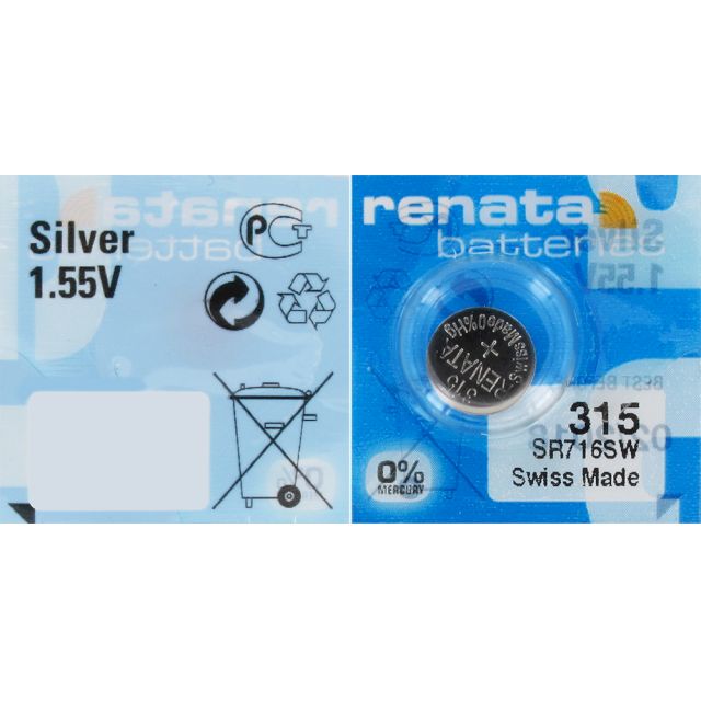 PILE 315 SR716SW OXYDE ARGENT SR67 1.55V 23mAh RENATA
