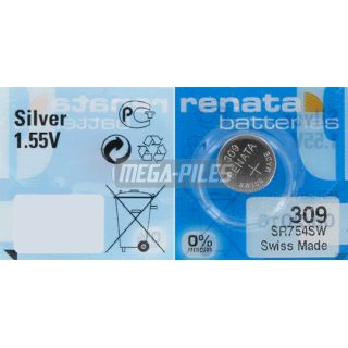 PILE SR754SW OXYDE ARGENT 309 1.55V 80mAh RENATA