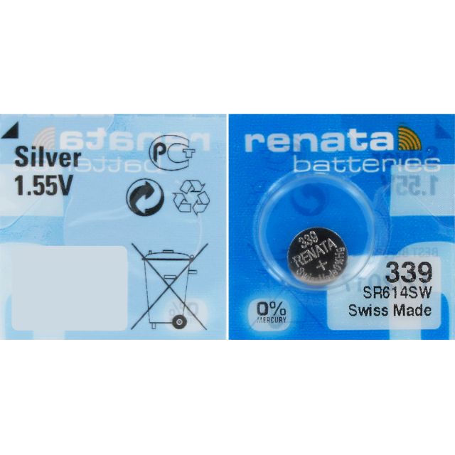 PILE SR614SW 339 OXYDE ARGENT 1.55V 11mAh RENATA