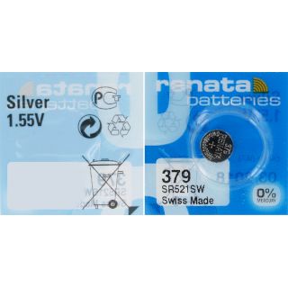 PILE SR521SW OXYDE ARGENT 379 1.55V 16mAh RENATA