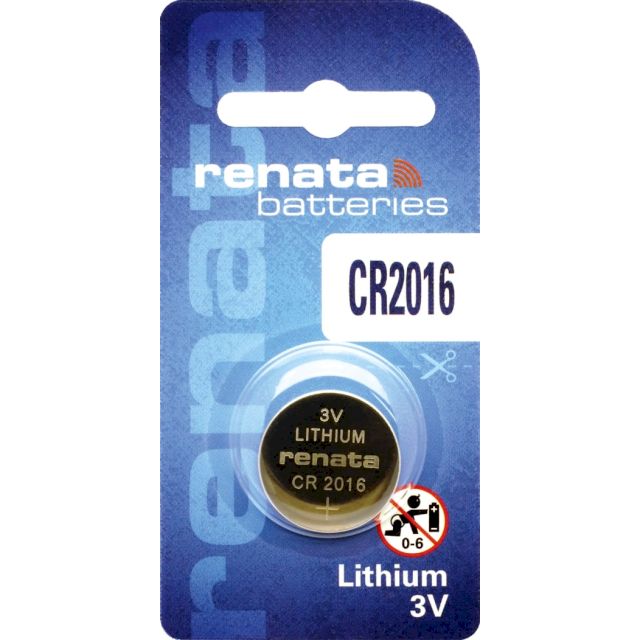Pile Bouton CR2016 Lithium 3V 90mAh Renata