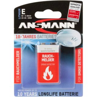 PILE 9V LITHIUM pour detecteur de fumée 1100mAh BL1 ANSMANN