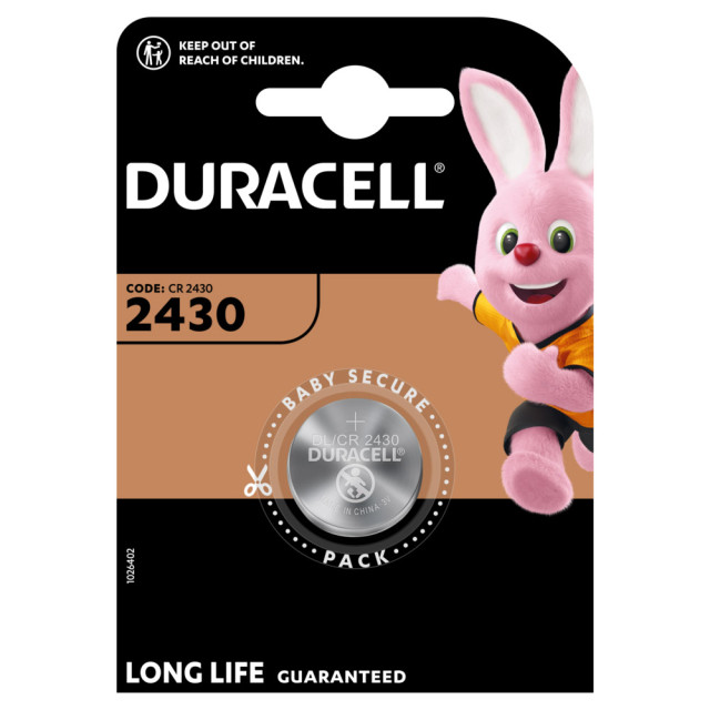 Pile Bouton CR2430 DL2430 Lithium 3V 270mAh Duracell