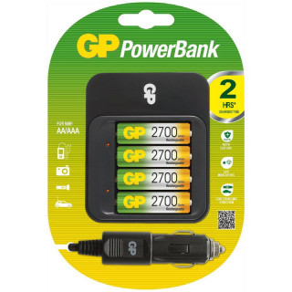 CHARGEUR DE PILES & AA RECHARGEABLES 2700 mAh x4 GP