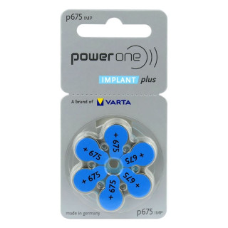 6 Piles Auditives 675 Implant Plus 1.45V 570mAh PowerOne