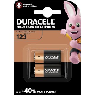 2 Piles CR123A Photo Lithium 3V 1400mAh Duracell