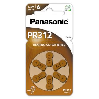 PILES 312 AUDITIVES PR41 1.4V 170mAh BL6 PANASONIC