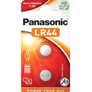 PILES LR44 AG13 ALCALINES A76 1.5V 120mAh BL2 PANASONIC
