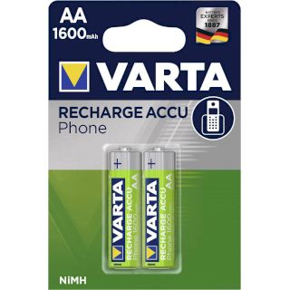 PILES AA RECHARGEABLES HR6 Phone T399 NiMH 1.2V 1600mAh Ready to Use BL2 VARTA