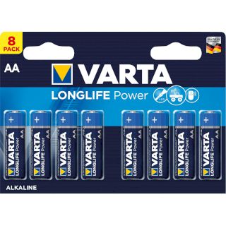 PILES LR06 ALCALINES AA Longlife Power 1.50V 2970mAh BL8 VARTA