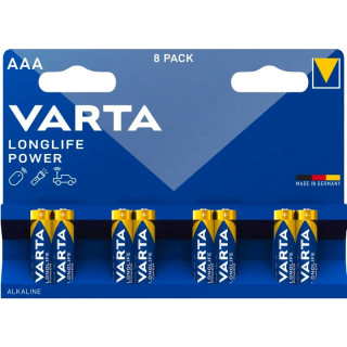 PILES LR03 ALCALINES AAA Longlife Power 1.50V 1270mAh BL8 VARTA