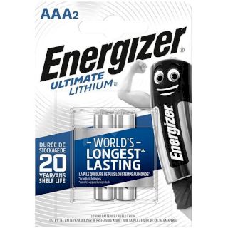 2 Piles LR03 AAA Ultimate Lithium 1.5V Energizer