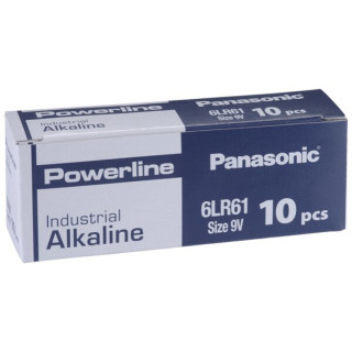 PILES 6LR61 ALCALINES POWERLINE 9V (10-boite) PANASONIC