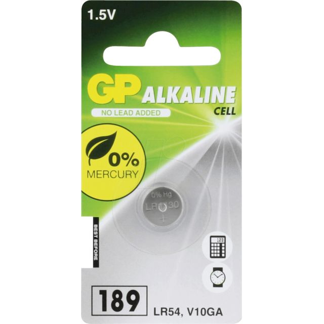 PILE LR54 ALCALINE V10GA 1.5V 44mAh BL1 GP