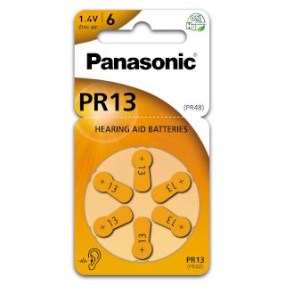 6 Piles PR13 Auditives 1.4V 310mAh Panasonic