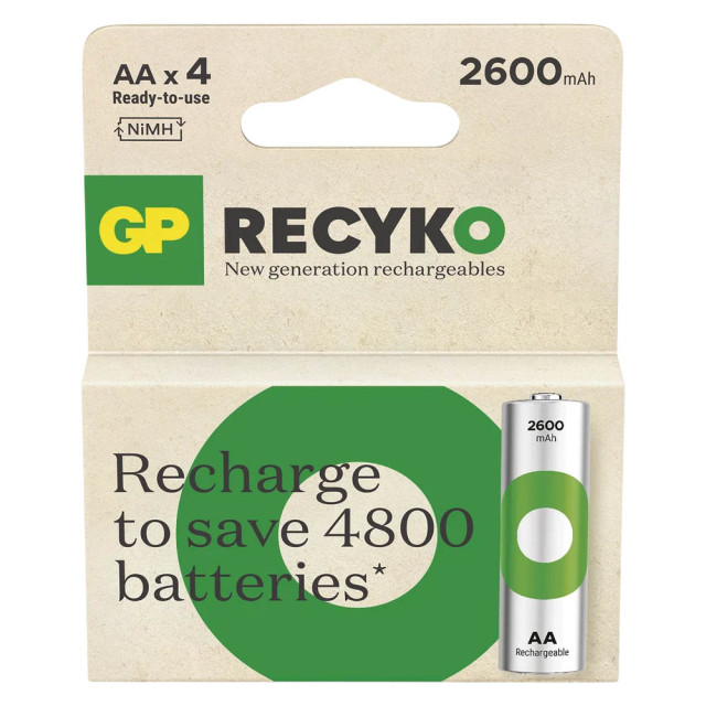 Piles Rechargeables NiMH AA HR6 1.2V 2600mAh BL4 GP