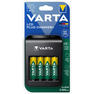 Chargeur LCD Plug+ Avec 4 Piles AA 2100mAh Varta