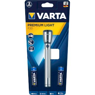 Torche Premium Light F20 Avec 2 Piles AA Longlife Power Varta