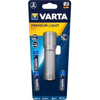 Torche Premium Light F10 Avec 3 Piles AAA Longlife Power Varta