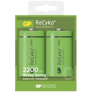 PILES HR20 RECHARGEABLES D NiMH 1.2V 2200mAh GP220DH x2
