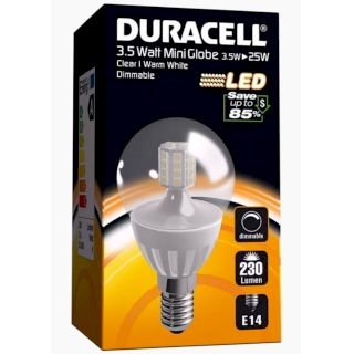 AMPOULE LED E14 3.5Watt 230 LUMENS (GLOBE TRANSLUCIDE) DURACELL