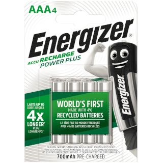 Piles rechargeables Power Plus HR03 1.2V 700mAh NiMH BL4 ENERGIZER