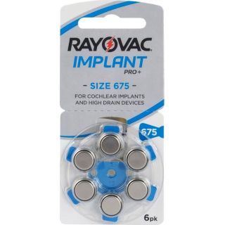 6 Piles Auditives 675 PR4 Implant Pro 550mAh 1.45V Rayovac