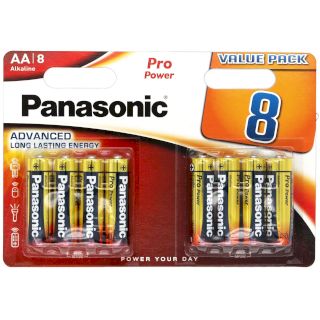 8 Piles LR6 AA Alcaline Pro Power 1.5V Panasonic