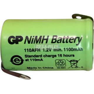 ACCU INDUSTRIEL 110AFH 2/3AF 1.2V 1000mAh A PATTES OPPOSEES GP