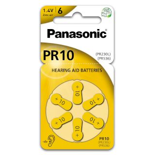 PILES PR10 AUDITIVES 1.45V 100mAh BL6 PANASONIC