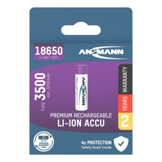 ACCU Li-Ion 18650 RECHARGEABLE HAUTE CAPACITE 3.6V 3500mAh BL1 ANSMANN