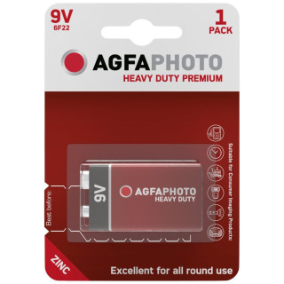 Pile Saline 9V 6F22 Heavy Duty Premium 120mAh Agfa