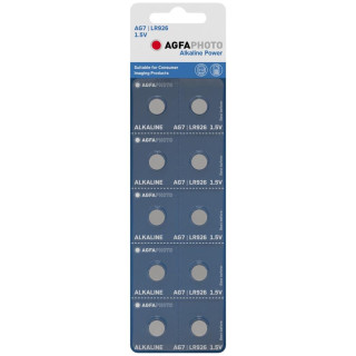 10 Piles Bouton AG7 LR926 Alcaline Power 1.5V AgfaPhoto